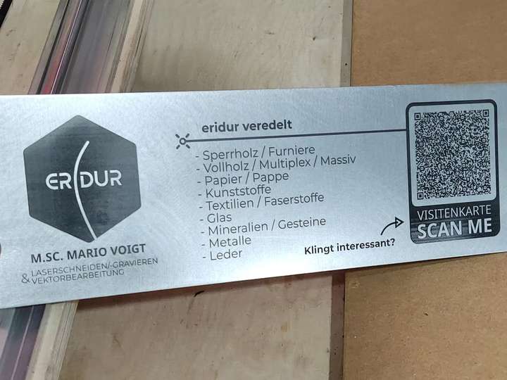 Visitenkarte Edelstahl